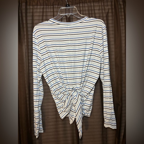 Addison Bay Striped Tie-Back Long Sleeve Top - Picture 4 of 7